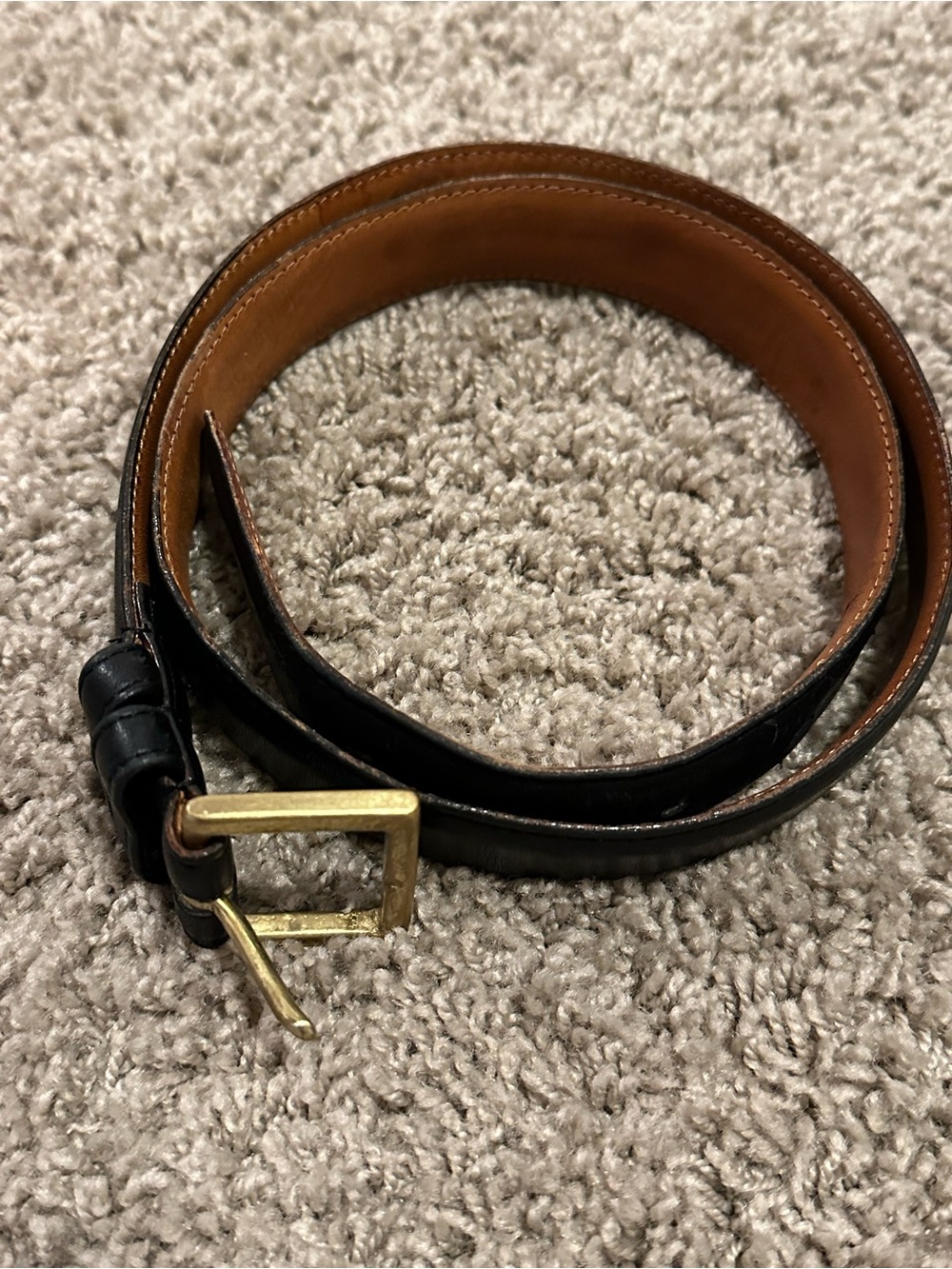 Coach Vintage Burnished Cowhide Black Leather Belt with Brass Buckle - Picture 5 of 8